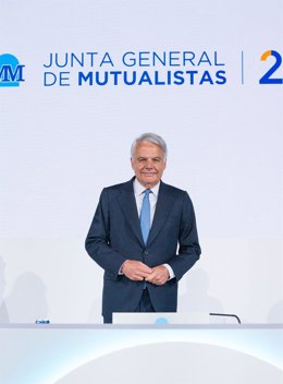 El presidente de Mutua Madrileña, Ignacio Garralda, durante la junta general de Mutualistas 2025.