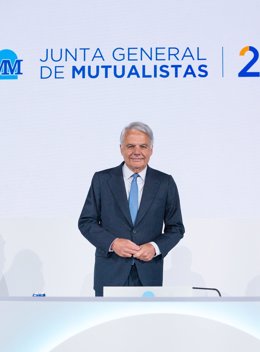 El presidente de Mutua Madrileña, Ignacio Garralda, durante la junta general de Mutualistas 2025.