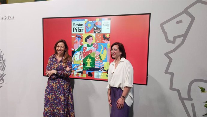 La alcaldesa de Zaragoza, Natalia Chueca, y la consejera municipal de Cultura, Educación y Turismo, Sara Fernández.