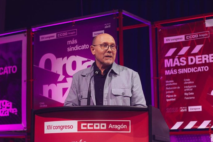 El secretario de CCOO Aragón, Manuel Pina, reelegido en el que será su tercer y último mandato.