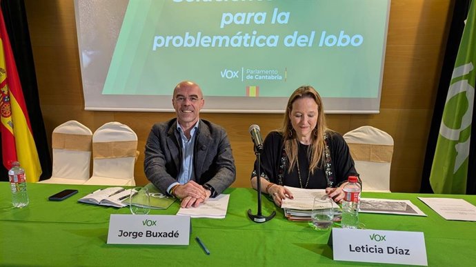 Jorge Buxadé y Leticia Díaz en la jornada sobre el lobo