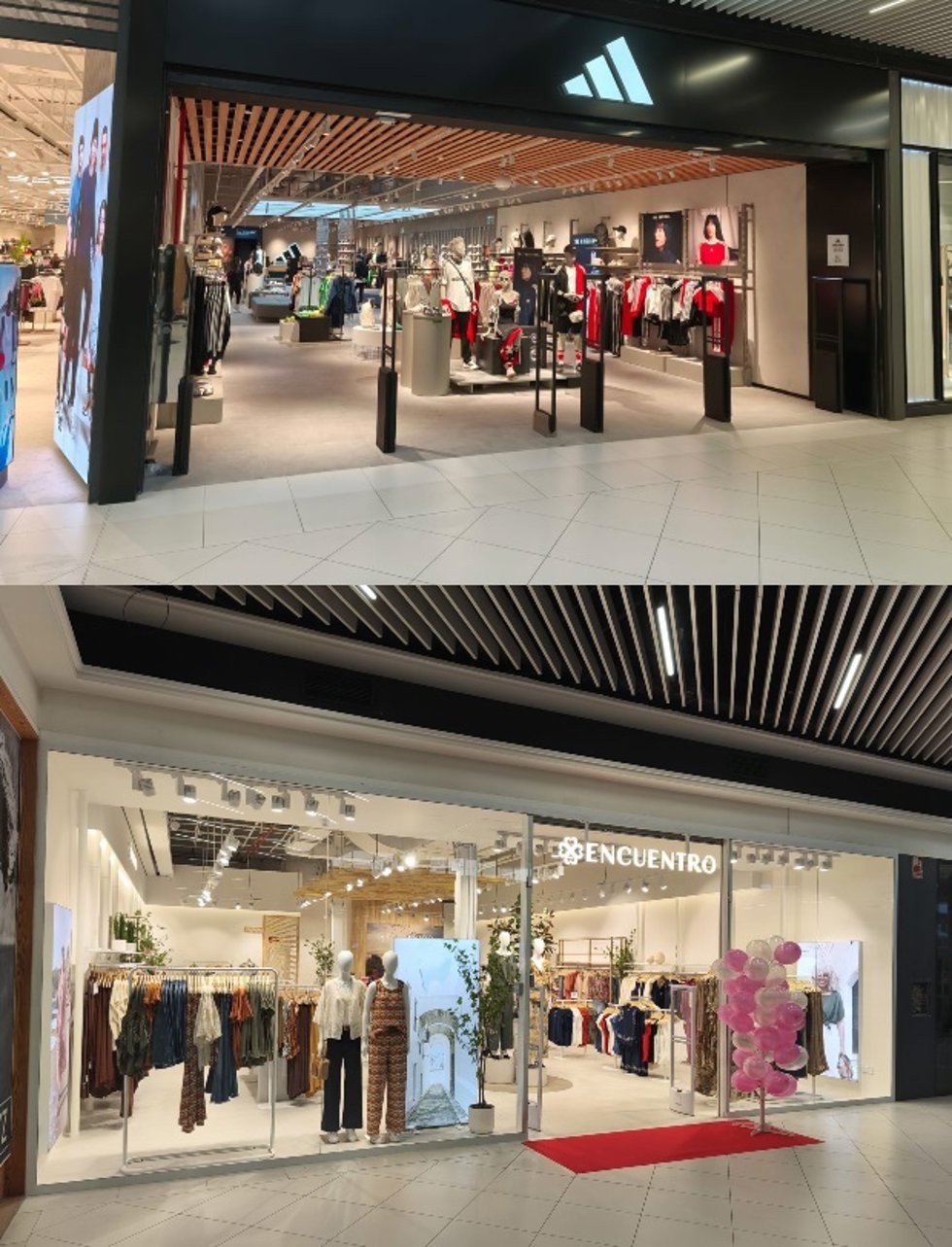 El centro comercial La Sierra en Córdoba, propiedad de Carmila y Carrefour Property, amplía su oferta comercial con la llegada de la multinacional alemana de moda deportiva Adidas y la firma española de moda femenina Encuentro.