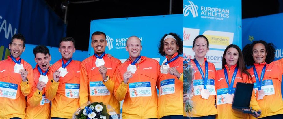 España, subcampeona de Europa de medio maratón en hombres y bronce en mujeres
