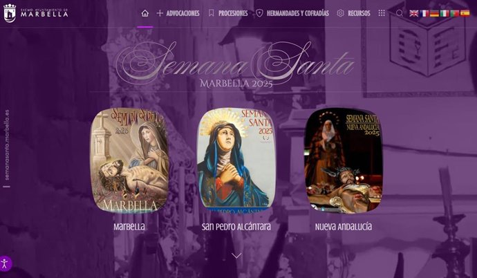 Página web de Semana Santa de Marbella.