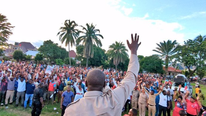 Mitin del partido Chadema en Tanzania