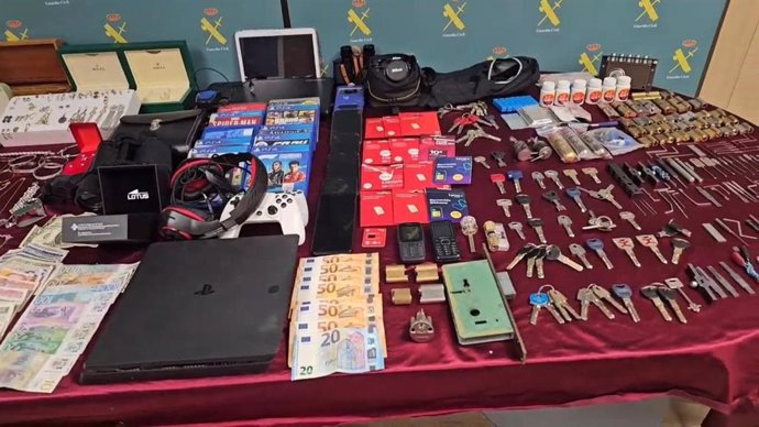 Captura do vídeo da Guardia Civil sobre a operação KANDYL, que levou ao desmantelamento de três células de cidadãos georgianos baseados na Catalunha que supostamente cometeram 39 roubos na província de Huesca.