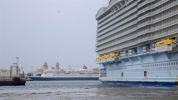 Un crucero en el Puerto de Cádiz en una imagen de archivo.