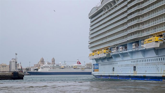 Un crucero en el Puerto de Cádiz en una imagen de archivo.
