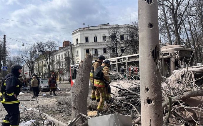 Ataque ruso con misiles en Sumy, Ucrania