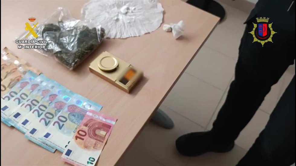 Droga incautada al detenido en Calahorra