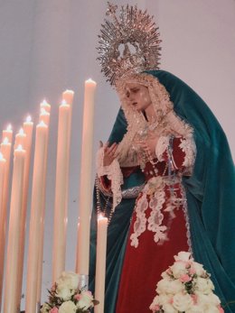 Archivo - Virgen de la Estrella, que procesiona este Lunes Santo en Cáceres