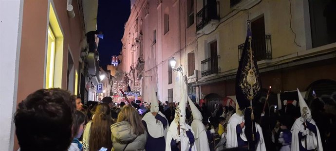 Salida de la 'Oración en el huerto' de la Iglesia de la Concepción de Badajoz en una imagen de archivo