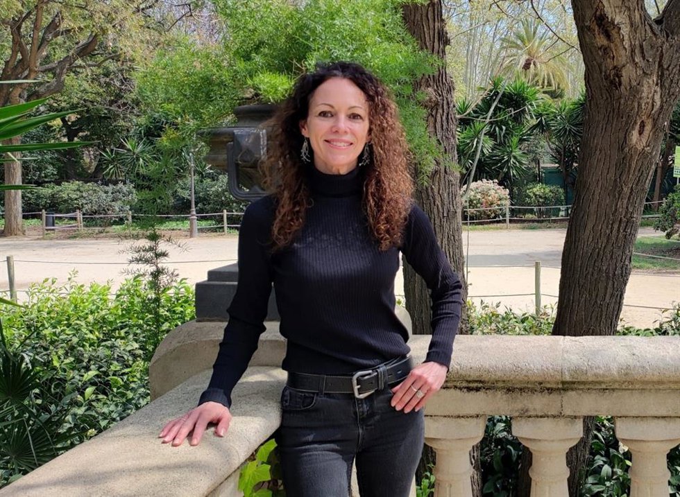 La exsecretaria de organización de Podem Catalunya María Pozuelo en una entrevista de Europa Press.