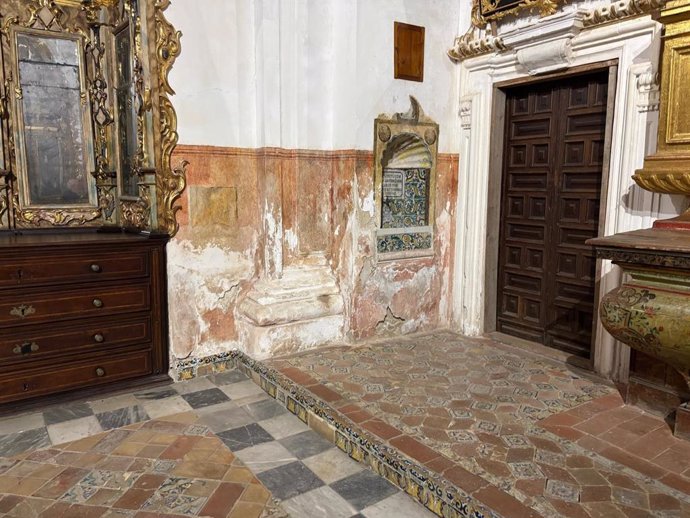 Imagen del estado de uno de los espacios del monasterio de San Isidoro del Campo