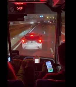 Captura del vídeo 'viral' de la conducción temeraria