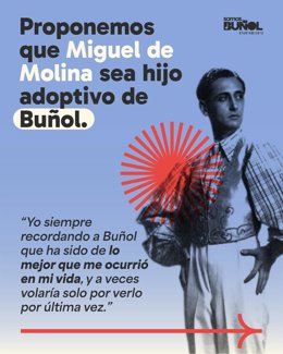 El Gobierno de Buñol propone nombrar hijo adoptivo a Miguel de Molina