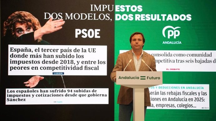 El secretario general del PP andaluz, Antonio Repullo, este lunes