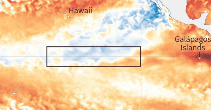 Anomalia de temperatura da superfície do Pacífico Tropical de janeiro a abril