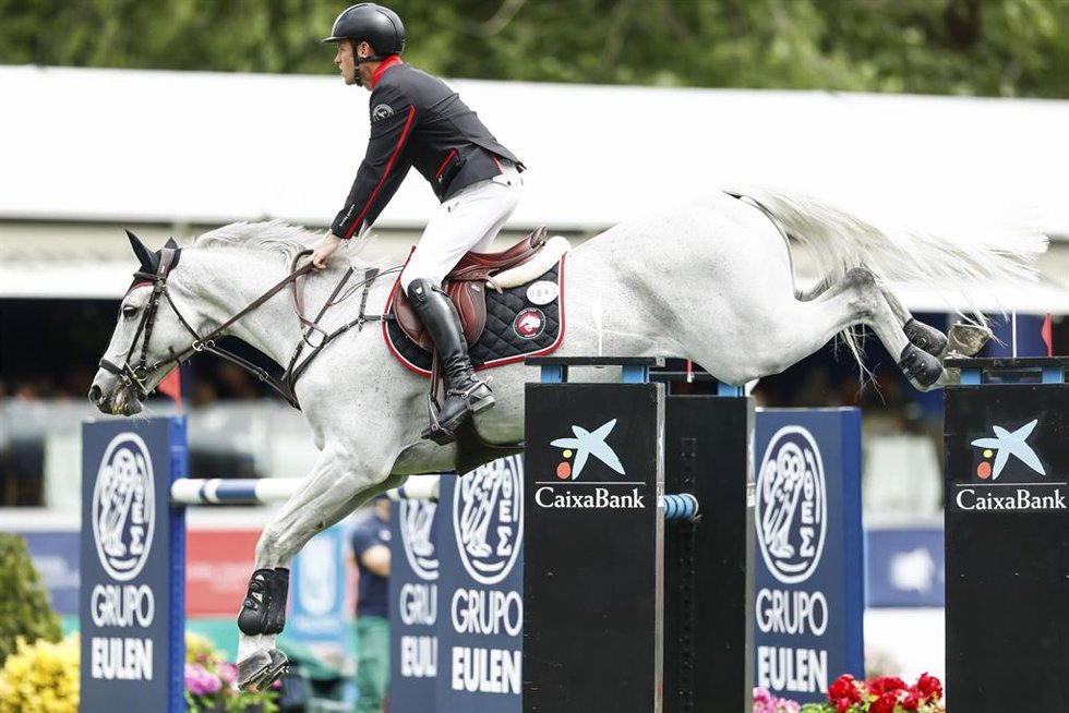 Archivo - Imagen de un concursante durante el paso por Madrid del Longines Global Champions Tour en 2024