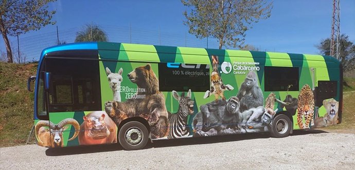 Autobús para desplazarse dentro del Parque de Cabárceno