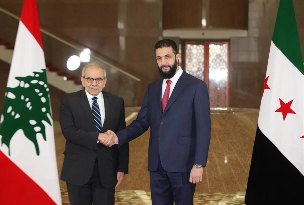 Nawaf Salam y Ahmed al Shara