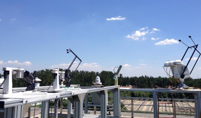 Estación de observación de la física atmosférica y el entorno atmosférico en Xianghe, provincia de Hebei, China.