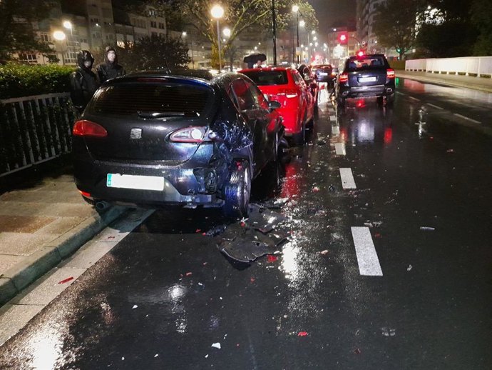 Estados de los coches tras la colisión, ocurrida en el fin de semana del 11 al 13 de abril de 2025.