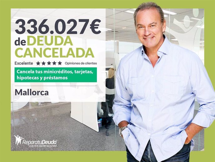 Repara tu Deuda Abogados cancela 336.027 € en Mallorca (Baleares) con la Ley de Segunda Oportunidad