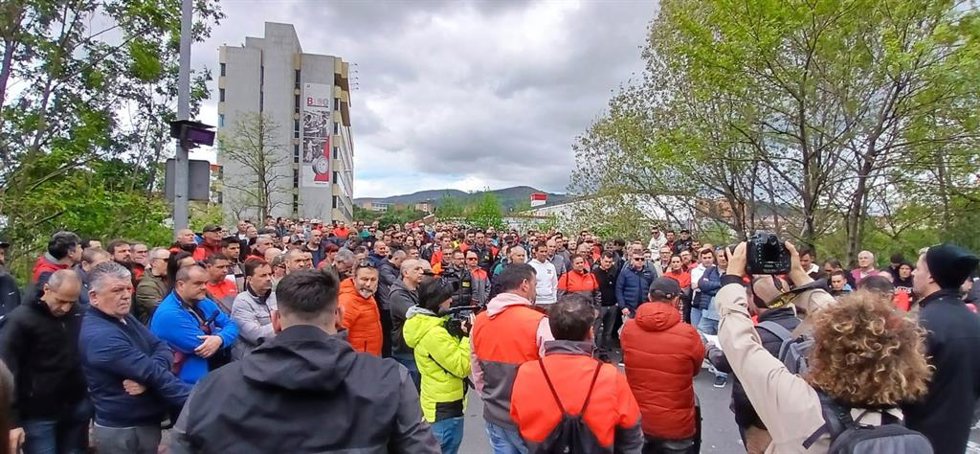 Movilización de trabajadores de Bridgestone en Basauri