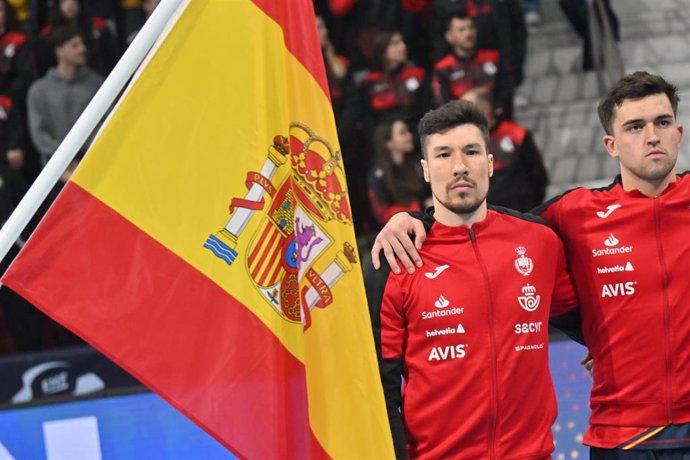 El jugador de balonmano Alex Dujshebaev con la selección española.