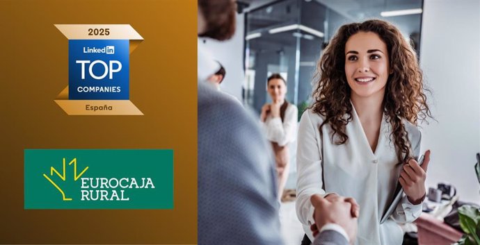 Cartel de Eurocaja Rural como una de las Top Companies de LinkedIn.