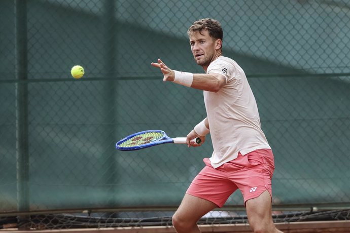 Casper Ruud, da Noruega, durante treinamento no terceiro dia do Barcelona Open Banc Sabadell 2025 no Real Club De Tenis Barcelona em 14 de abril de 2025 em Barcelona, Espanha.