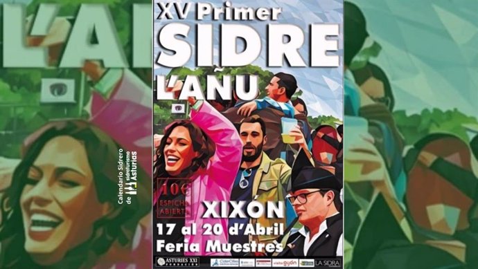 Cartel de la XV edición del Primer Sidre L'Añu (Gijón).
