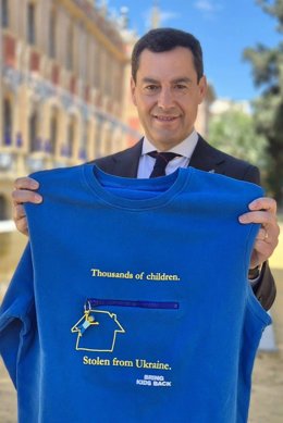 El presidente de la Junta de Andalucía, Juanma Moreno, se une a una iniciativa para reclamar el regreso de niños ucranianos "obligados a ir a Rusia durante la guerra de Ucrania".