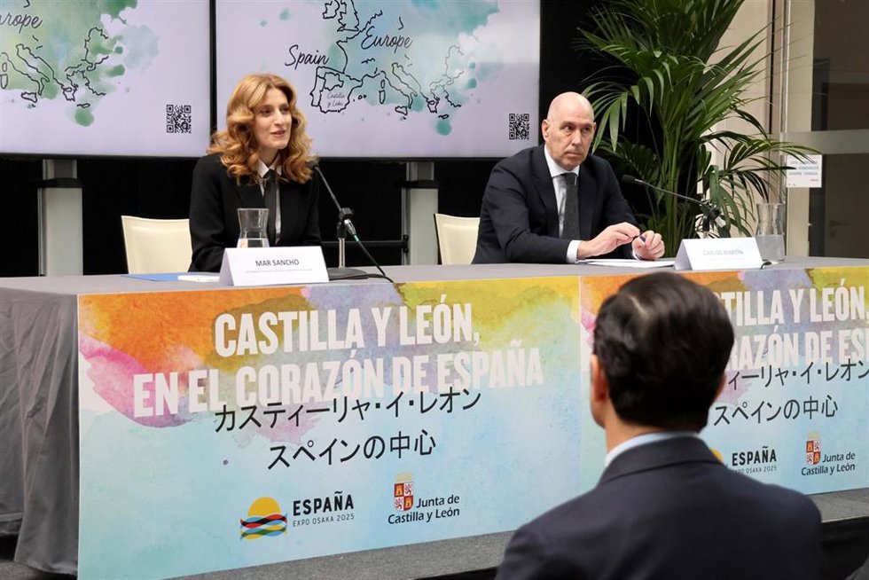 Sancho y Martín Tobalina en la presentación de la participación de CyL en la Expo Universal de Osaka