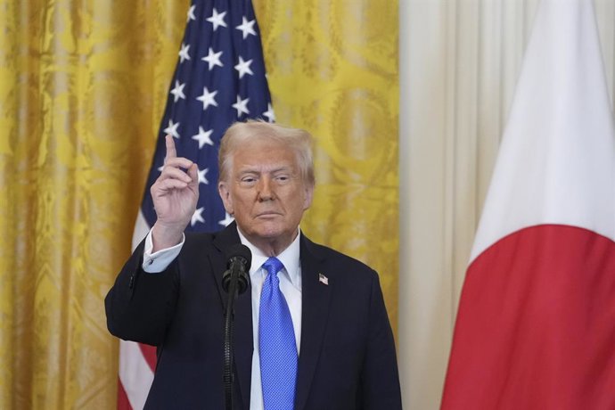 Archivo - 7 de fevereiro de 2025, Washington, Distrito de Columbia, EUA: O presidente dos Estados Unidos, Donald J. Trump, participa de uma coletiva de imprensa com o primeiro-ministro do Japão, Shigeru Ishiba, na Casa Branca em Washington, DC, em 7 de fe