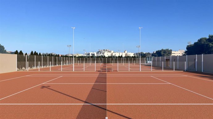 Render del proyecto de ampliación del espacio deportivo de Can Misses.