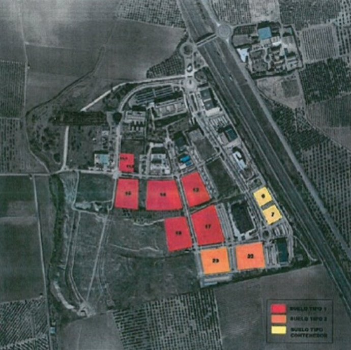 Mapa de situación de las parcelas sacadas a subasta en Geolit.