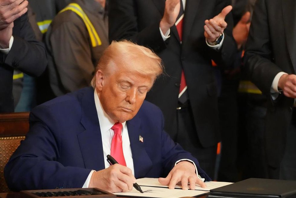 08 April 2025, US, Washington: US President Donald Trump, at the White House. Photo: Andrew Leyden/ZUMA Press Wire/dpa