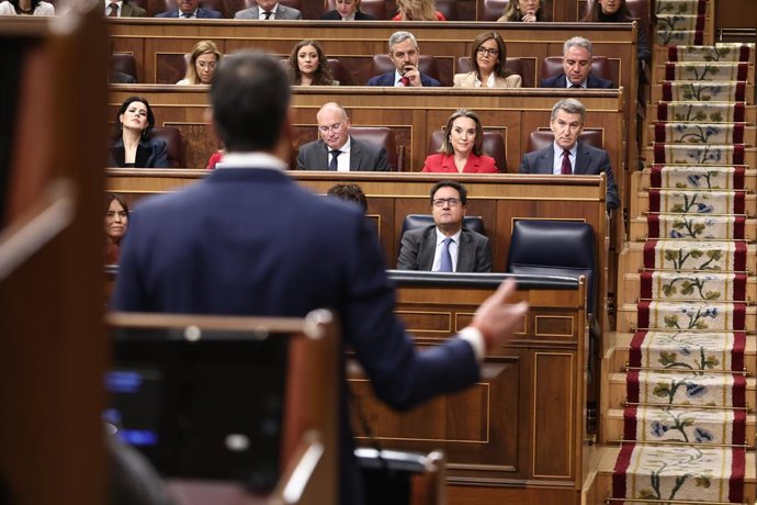 Sessão de controle do governo no Congresso dos Deputados, 19 de março de 2025, em Madri (Espanha). Os gastos com defesa ocupam o centro do palco na sessão de controle do governo após a reunião do presidente do governo com os grupos parlamentares. Além dis