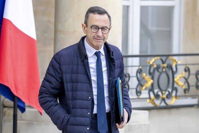16 de abril de 2025, Paris, França, França: Paris, França, 16 de abril de 2025 - Reunião semanal do gabinete no Palácio do Eliseu - Bruno Retailleau...POLITIQUE, CONSEIL DES MINISTRES.