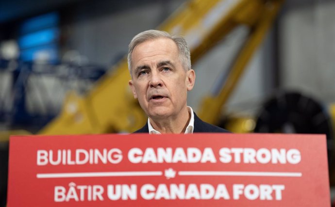Liberal Leader Mark Carney, shown here campaigning at the Operating Engineers Training Institute of Ontario in Oakville. (Photo by Adrian Wyld/The Canadian Press)