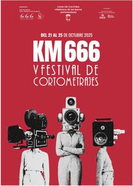 Cartel del Festival de Cortometrajes KM 666 de Villafranca de los Barros