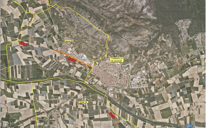 Tramo de carretera afectado por las obras.