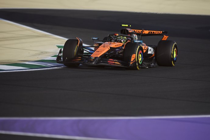 Lando Norris, en plena carrera.