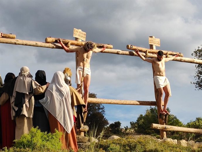 Imagen de la representación del Drama de la Cruz de Alcorisa (Teruel)