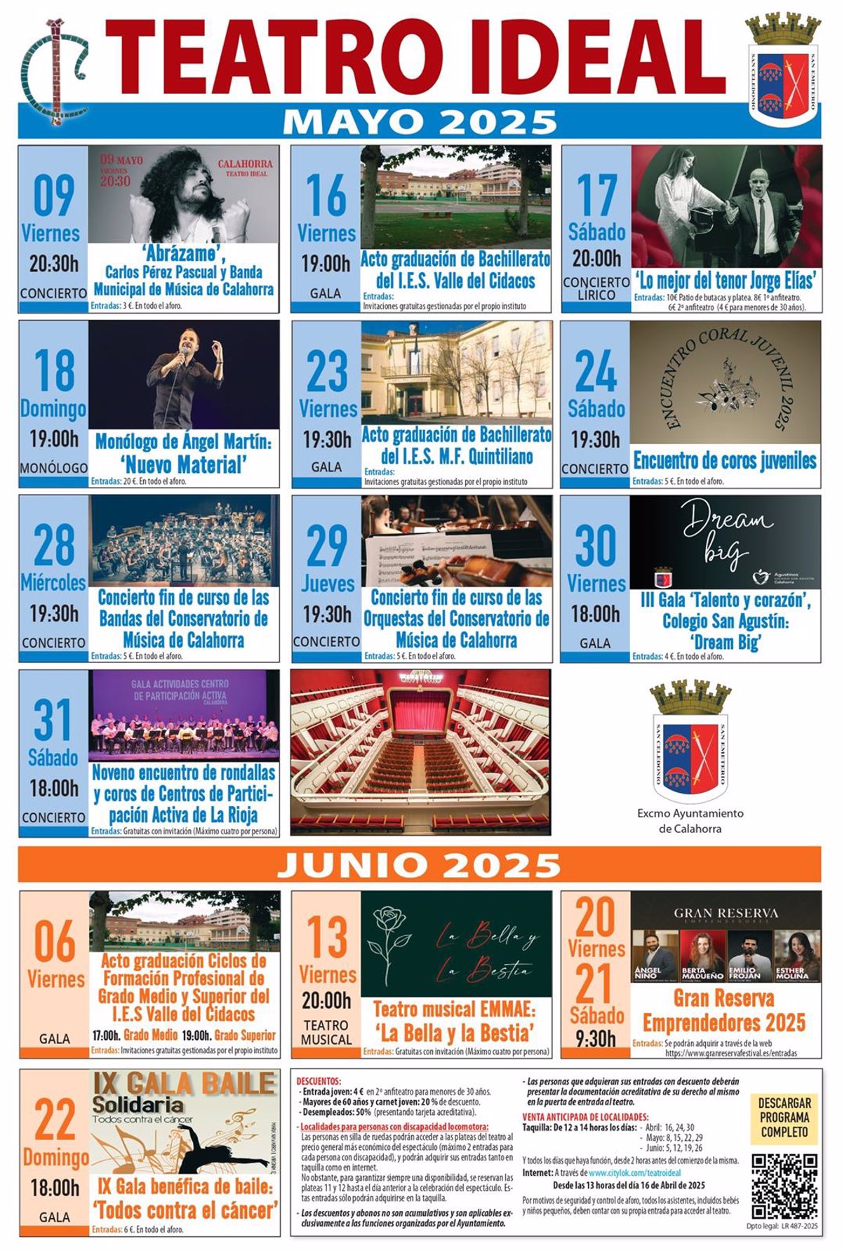 La música protagoniza la programación del teatro Ideal para mayo y junio