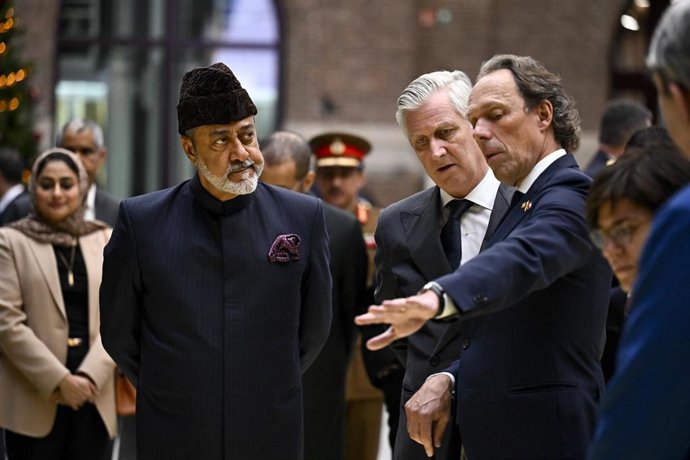 Archivo - El sultán de Omán, Haitham bin Tariq Al Said, durante una visita a Amberes (Bélgica) 