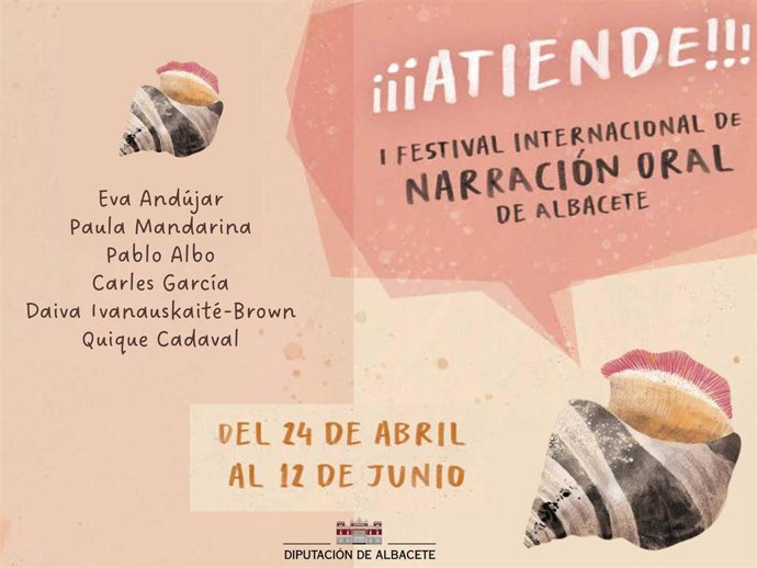 El próximo jueves comienza '¡¡Atiende!!', el primer Festival Internacional de Narración Oral de Diputación Albacete