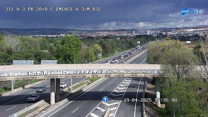 Complicaciones en la A-3 este sábado, 19 de abril de 2025 (Madrid)